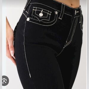 TRUE RELIGION HALLE FLAP BIG T NATURALINE MID RISE SUPER SKINNY 👖Brand NEW /33